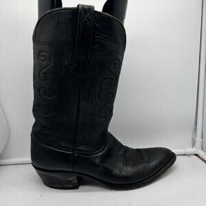 Lucchese Boots Mens 10 Black Leather Cowboy Western **